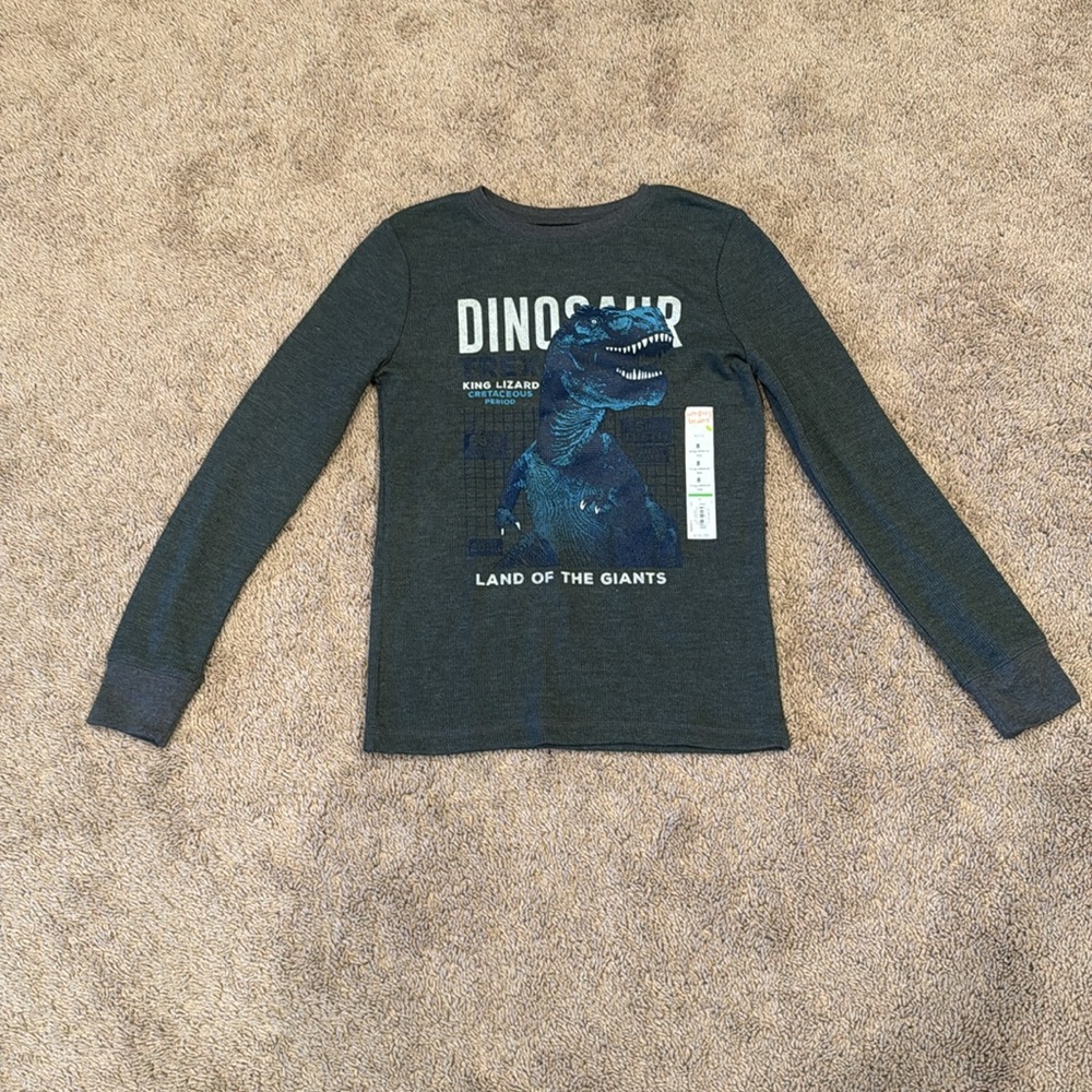 New! Boys 8 Dinosaur Long-Sleeved Shirt